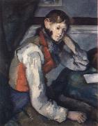 Paul Cezanne the boy in the red waistcoat oil painting reproduction